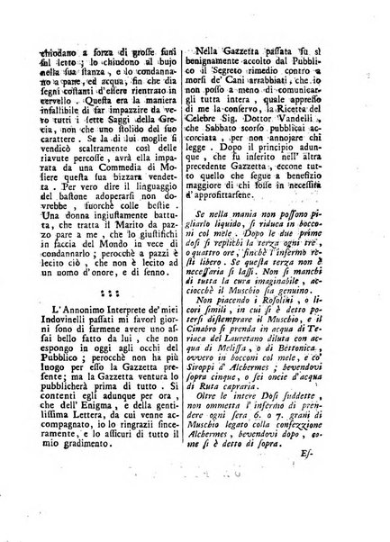 Gazzetta veneta che contiene tutto quello, ch'è da vendere, da comperare, da darsi a fitto, le cose ricercate, le perdute, le trovate, in Venezia, o fuori di Venezia, il prezzo delle merci, il valore de' cambj, ed altre notizie, parte dilettevoli, e parte utili al Pubblico