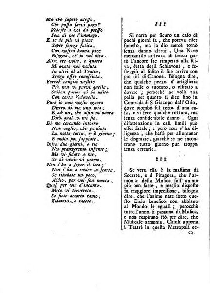 Gazzetta veneta che contiene tutto quello, ch'è da vendere, da comperare, da darsi a fitto, le cose ricercate, le perdute, le trovate, in Venezia, o fuori di Venezia, il prezzo delle merci, il valore de' cambj, ed altre notizie, parte dilettevoli, e parte utili al Pubblico