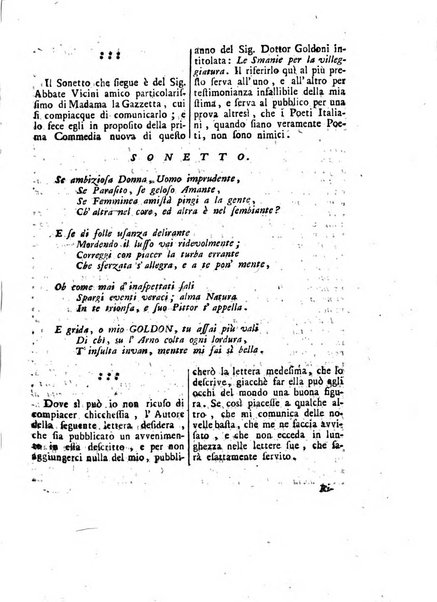 Gazzetta veneta che contiene tutto quello, ch'è da vendere, da comperare, da darsi a fitto, le cose ricercate, le perdute, le trovate, in Venezia, o fuori di Venezia, il prezzo delle merci, il valore de' cambj, ed altre notizie, parte dilettevoli, e parte utili al Pubblico