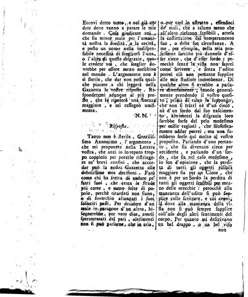 Gazzetta veneta che contiene tutto quello, ch'è da vendere, da comperare, da darsi a fitto, le cose ricercate, le perdute, le trovate, in Venezia, o fuori di Venezia, il prezzo delle merci, il valore de' cambj, ed altre notizie, parte dilettevoli, e parte utili al Pubblico