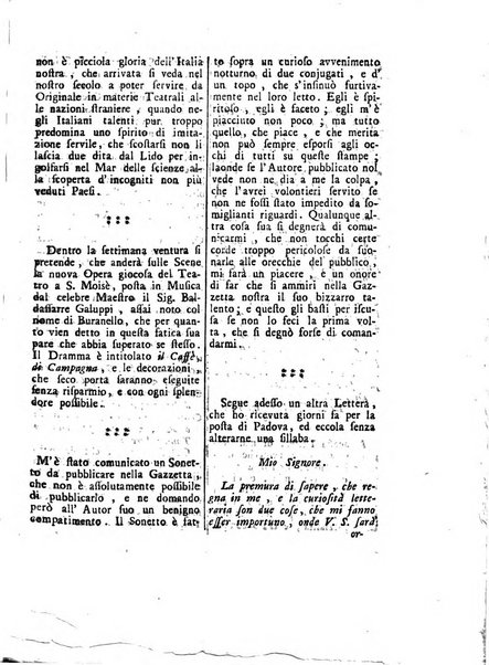 Gazzetta veneta che contiene tutto quello, ch'è da vendere, da comperare, da darsi a fitto, le cose ricercate, le perdute, le trovate, in Venezia, o fuori di Venezia, il prezzo delle merci, il valore de' cambj, ed altre notizie, parte dilettevoli, e parte utili al Pubblico