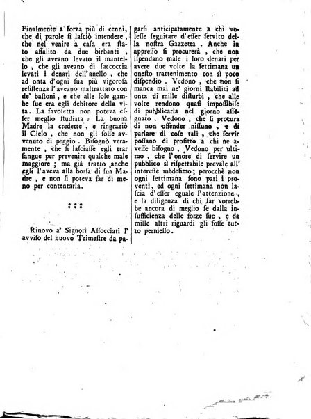 Gazzetta veneta che contiene tutto quello, ch'è da vendere, da comperare, da darsi a fitto, le cose ricercate, le perdute, le trovate, in Venezia, o fuori di Venezia, il prezzo delle merci, il valore de' cambj, ed altre notizie, parte dilettevoli, e parte utili al Pubblico