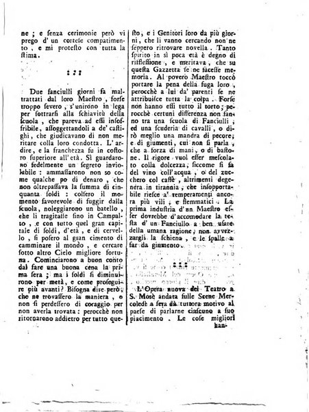 Gazzetta veneta che contiene tutto quello, ch'è da vendere, da comperare, da darsi a fitto, le cose ricercate, le perdute, le trovate, in Venezia, o fuori di Venezia, il prezzo delle merci, il valore de' cambj, ed altre notizie, parte dilettevoli, e parte utili al Pubblico