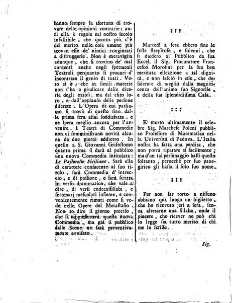 Gazzetta veneta che contiene tutto quello, ch'è da vendere, da comperare, da darsi a fitto, le cose ricercate, le perdute, le trovate, in Venezia, o fuori di Venezia, il prezzo delle merci, il valore de' cambj, ed altre notizie, parte dilettevoli, e parte utili al Pubblico