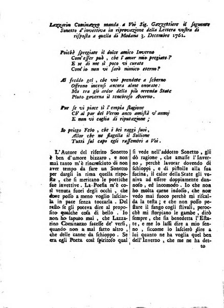 Gazzetta veneta che contiene tutto quello, ch'è da vendere, da comperare, da darsi a fitto, le cose ricercate, le perdute, le trovate, in Venezia, o fuori di Venezia, il prezzo delle merci, il valore de' cambj, ed altre notizie, parte dilettevoli, e parte utili al Pubblico