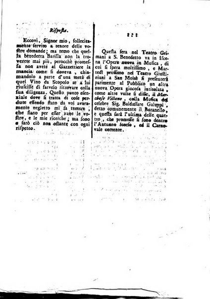 Gazzetta veneta che contiene tutto quello, ch'è da vendere, da comperare, da darsi a fitto, le cose ricercate, le perdute, le trovate, in Venezia, o fuori di Venezia, il prezzo delle merci, il valore de' cambj, ed altre notizie, parte dilettevoli, e parte utili al Pubblico