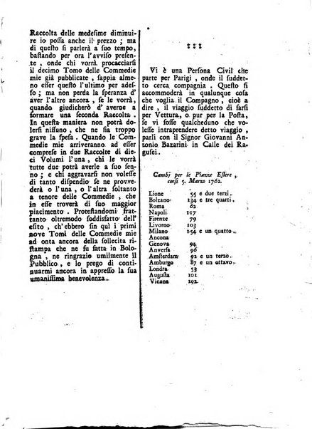 Gazzetta veneta che contiene tutto quello, ch'è da vendere, da comperare, da darsi a fitto, le cose ricercate, le perdute, le trovate, in Venezia, o fuori di Venezia, il prezzo delle merci, il valore de' cambj, ed altre notizie, parte dilettevoli, e parte utili al Pubblico