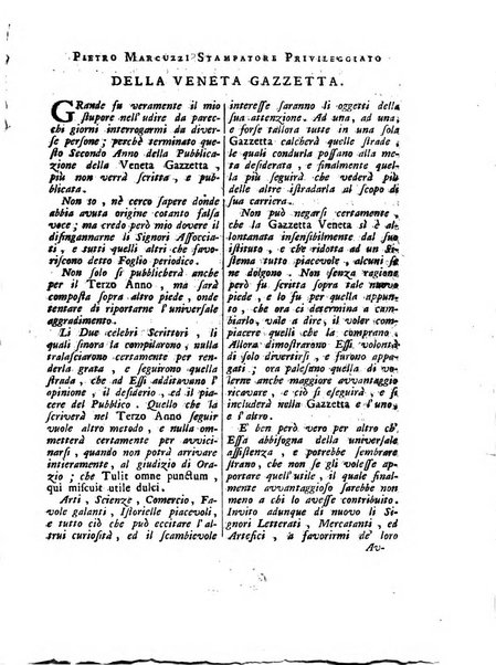 Gazzetta veneta che contiene tutto quello, ch'è da vendere, da comperare, da darsi a fitto, le cose ricercate, le perdute, le trovate, in Venezia, o fuori di Venezia, il prezzo delle merci, il valore de' cambj, ed altre notizie, parte dilettevoli, e parte utili al Pubblico