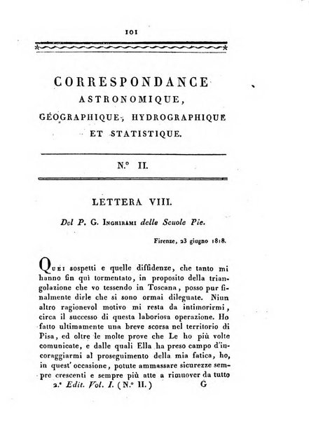 Correspondance astronomique, geographique, hydrographique et statistique du Baron de Zach