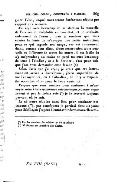 Correspondance astronomique, geographique, hydrographique et statistique du Baron de Zach