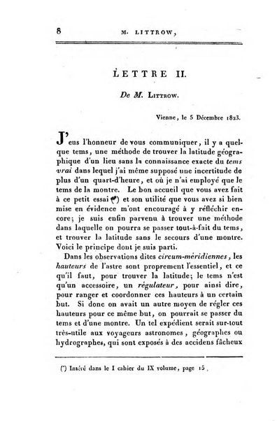 Correspondance astronomique, geographique, hydrographique et statistique du Baron de Zach