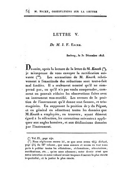 Correspondance astronomique, geographique, hydrographique et statistique du Baron de Zach