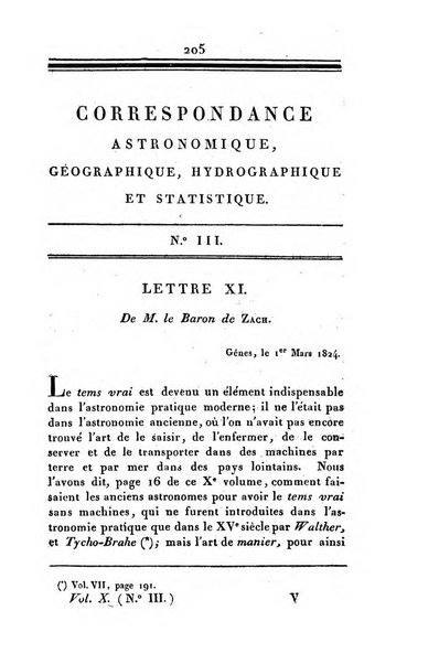 Correspondance astronomique, geographique, hydrographique et statistique du Baron de Zach