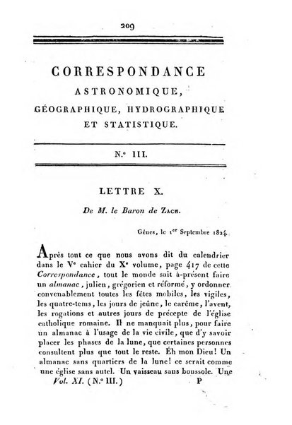 Correspondance astronomique, geographique, hydrographique et statistique du Baron de Zach