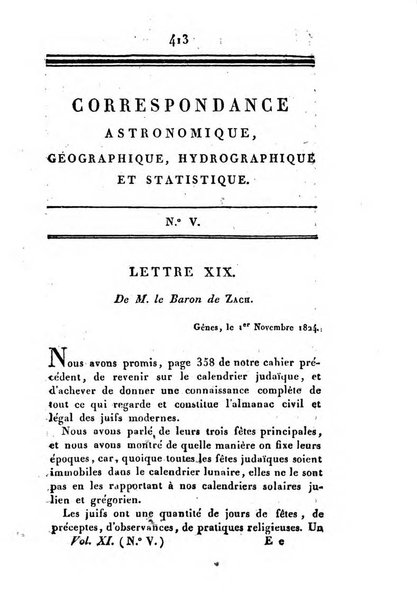 Correspondance astronomique, geographique, hydrographique et statistique du Baron de Zach