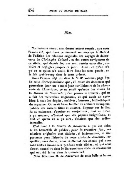 Correspondance astronomique, geographique, hydrographique et statistique du Baron de Zach