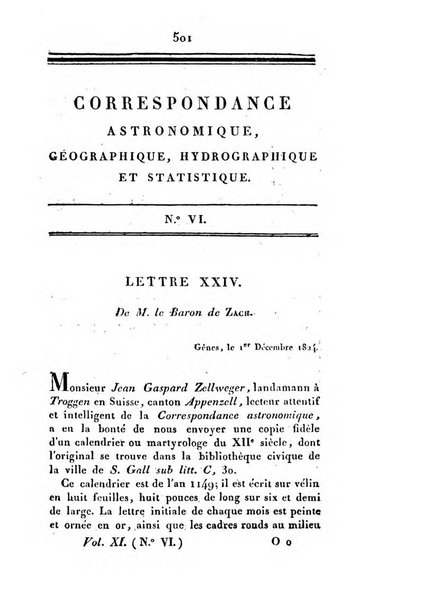 Correspondance astronomique, geographique, hydrographique et statistique du Baron de Zach