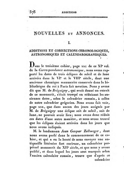 Correspondance astronomique, geographique, hydrographique et statistique du Baron de Zach