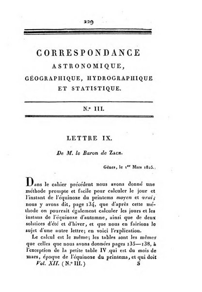 Correspondance astronomique, geographique, hydrographique et statistique du Baron de Zach