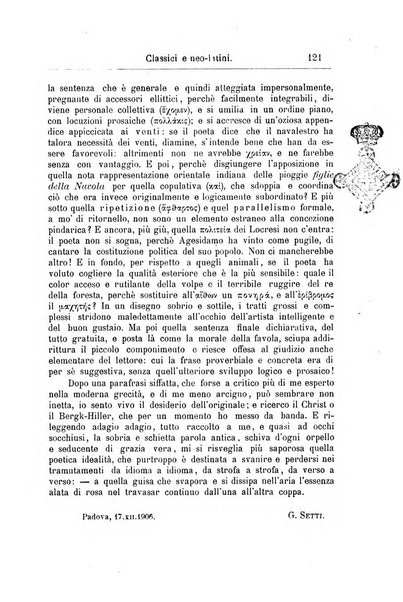 Classici e neolatini rivista filologica