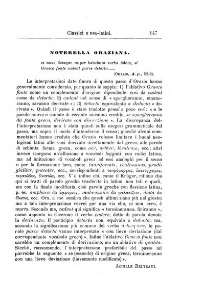 Classici e neolatini rivista filologica