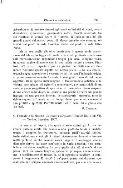 Classici e neolatini rivista filologica