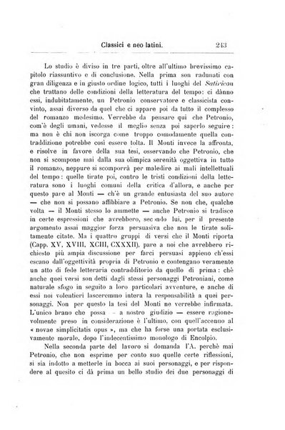 Classici e neolatini rivista filologica