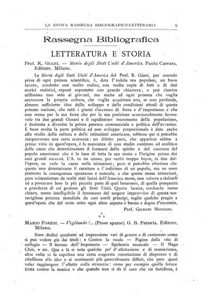 La nuova rassegna bibliografico-letteraria