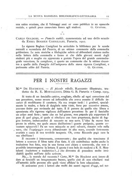 La nuova rassegna bibliografico-letteraria