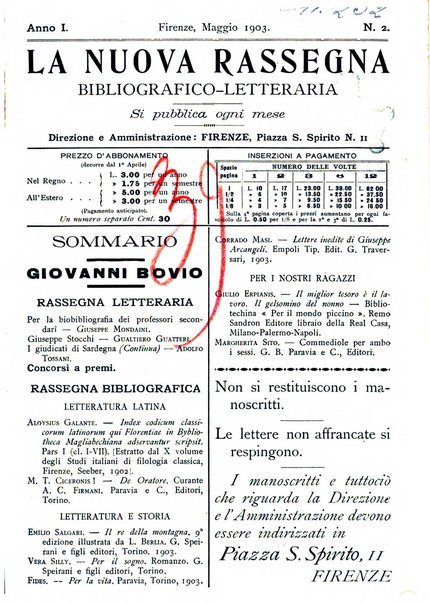 La nuova rassegna bibliografico-letteraria