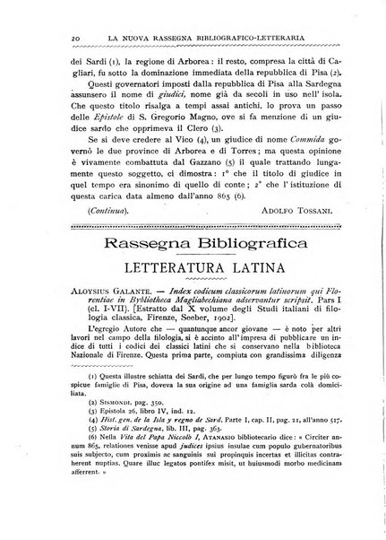 La nuova rassegna bibliografico-letteraria