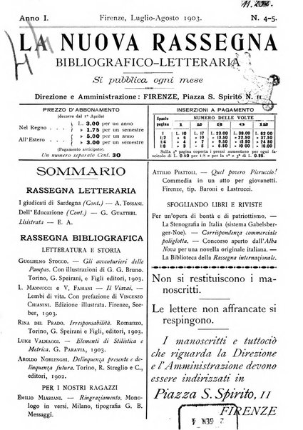 La nuova rassegna bibliografico-letteraria