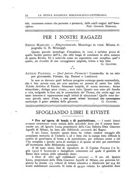 La nuova rassegna bibliografico-letteraria