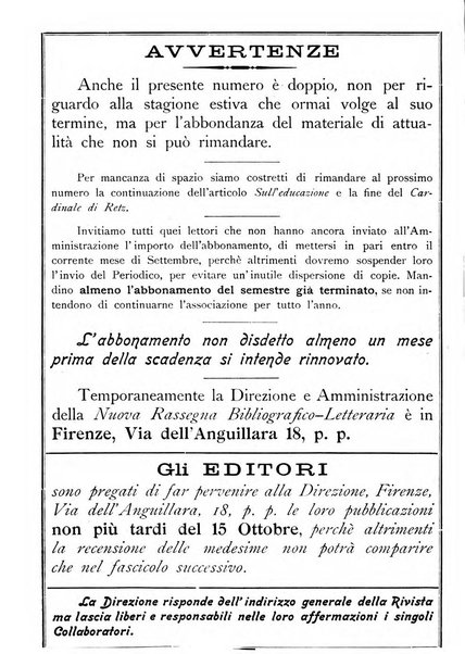 La nuova rassegna bibliografico-letteraria