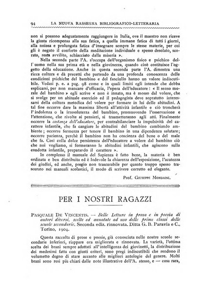 La nuova rassegna bibliografico-letteraria