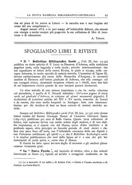 La nuova rassegna bibliografico-letteraria