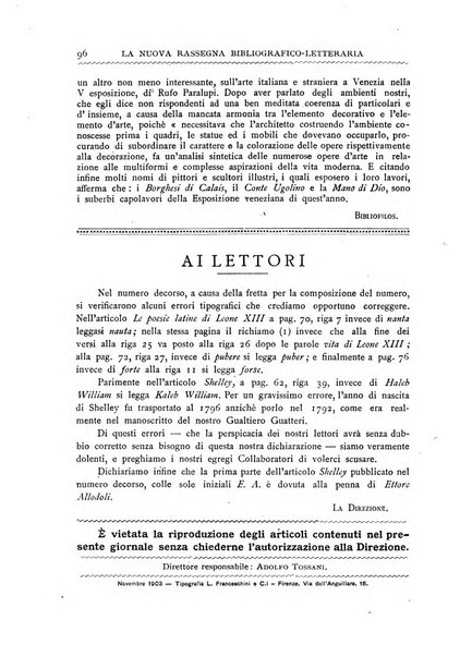 La nuova rassegna bibliografico-letteraria