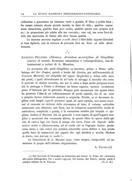 La nuova rassegna bibliografico-letteraria