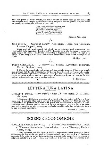 La nuova rassegna bibliografico-letteraria