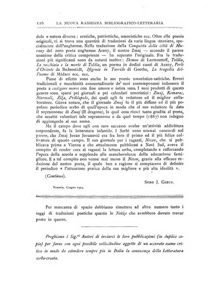 La nuova rassegna bibliografico-letteraria