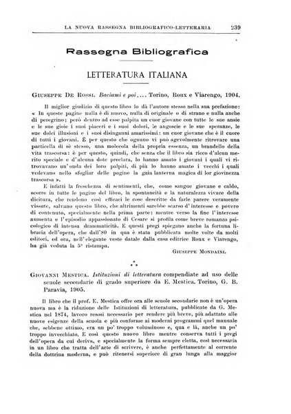 La nuova rassegna bibliografico-letteraria