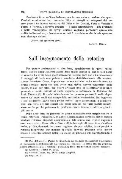 La nuova rassegna bibliografico-letteraria