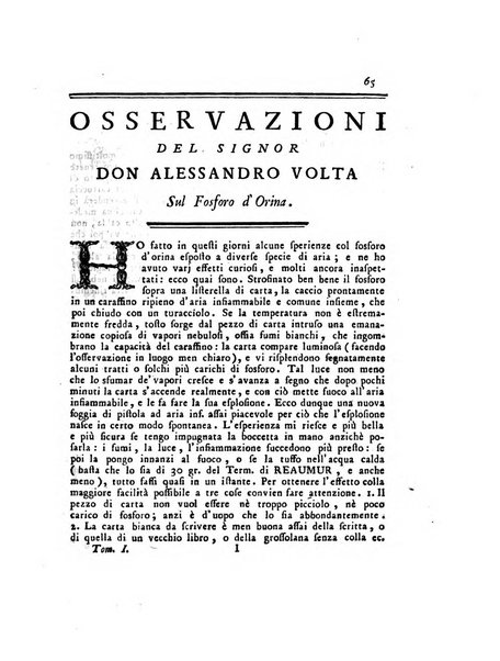 Opuscoli scelti sulle scienze e sulle arti. Tratti dagli Atti delle Accademie, e dalle altre collezioni filosofiche, e letterarie, dalle opere più recenti inglesi, tedesche, francesi, latine, e italiane, e da manoscritti originali, e inediti