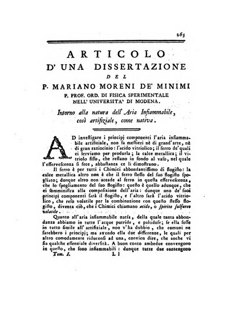 Opuscoli scelti sulle scienze e sulle arti. Tratti dagli Atti delle Accademie, e dalle altre collezioni filosofiche, e letterarie, dalle opere più recenti inglesi, tedesche, francesi, latine, e italiane, e da manoscritti originali, e inediti