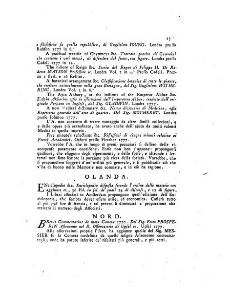 Opuscoli scelti sulle scienze e sulle arti. Tratti dagli Atti delle Accademie, e dalle altre collezioni filosofiche, e letterarie, dalle opere più recenti inglesi, tedesche, francesi, latine, e italiane, e da manoscritti originali, e inediti