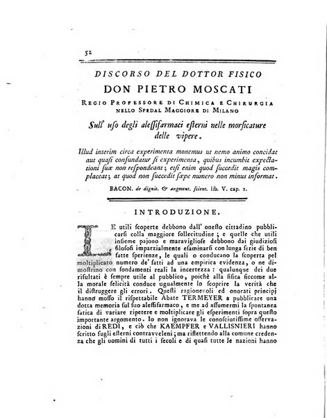 Opuscoli scelti sulle scienze e sulle arti. Tratti dagli Atti delle Accademie, e dalle altre collezioni filosofiche, e letterarie, dalle opere più recenti inglesi, tedesche, francesi, latine, e italiane, e da manoscritti originali, e inediti