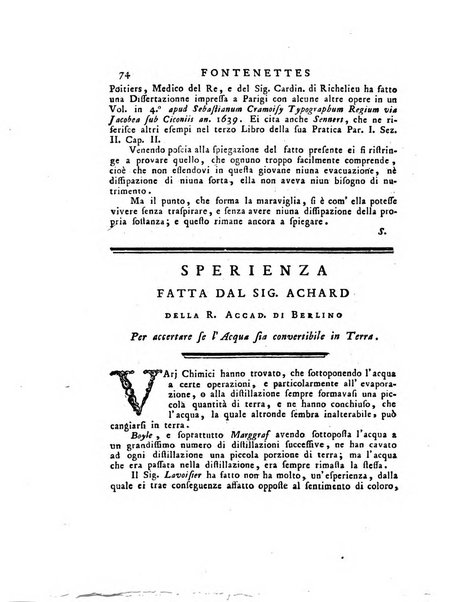 Opuscoli scelti sulle scienze e sulle arti. Tratti dagli Atti delle Accademie, e dalle altre collezioni filosofiche, e letterarie, dalle opere più recenti inglesi, tedesche, francesi, latine, e italiane, e da manoscritti originali, e inediti