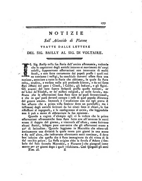 Opuscoli scelti sulle scienze e sulle arti. Tratti dagli Atti delle Accademie, e dalle altre collezioni filosofiche, e letterarie, dalle opere più recenti inglesi, tedesche, francesi, latine, e italiane, e da manoscritti originali, e inediti