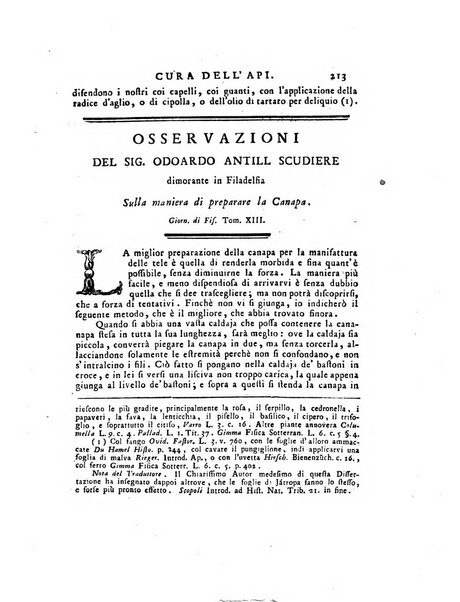 Opuscoli scelti sulle scienze e sulle arti. Tratti dagli Atti delle Accademie, e dalle altre collezioni filosofiche, e letterarie, dalle opere più recenti inglesi, tedesche, francesi, latine, e italiane, e da manoscritti originali, e inediti