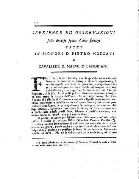 Opuscoli scelti sulle scienze e sulle arti. Tratti dagli Atti delle Accademie, e dalle altre collezioni filosofiche, e letterarie, dalle opere più recenti inglesi, tedesche, francesi, latine, e italiane, e da manoscritti originali, e inediti